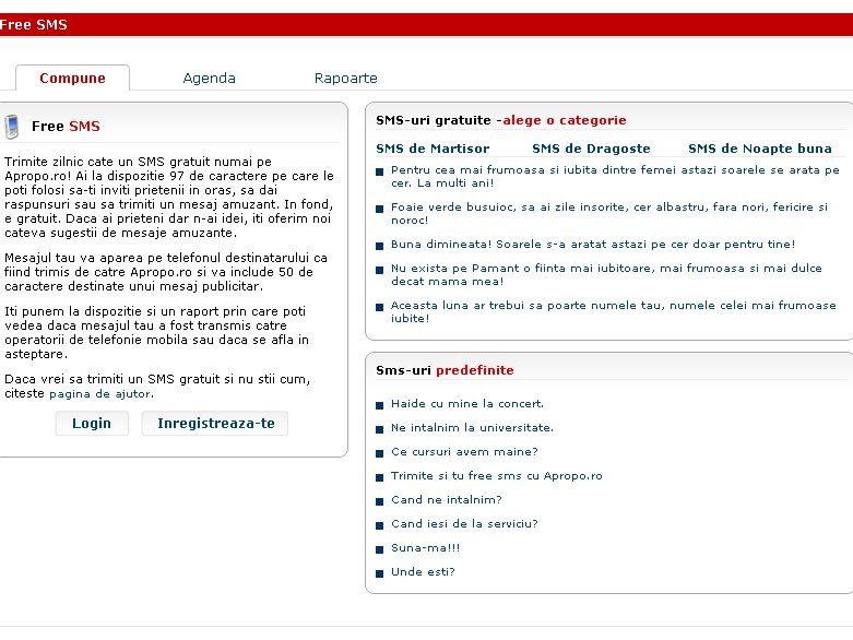 Apropo.ro: FREE SMS & FELICITARI INTERACTIVE!