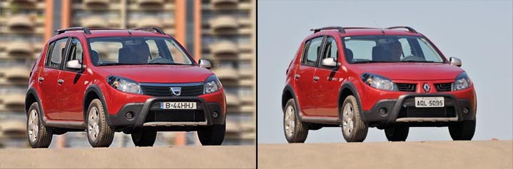 Poza prelucrata vs. poza originala cu Renault Sandero Stepway