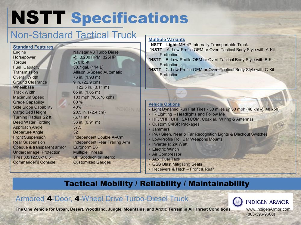 NSTT Specificatii