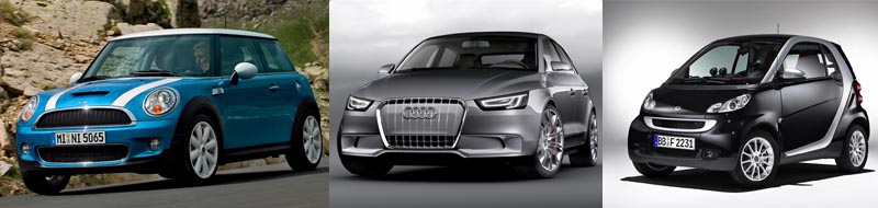 Bavarezii au Mini, Audi va oferi A1 (derivat din VW Polo), iar Mercedes inca se bazeaza pe smart.