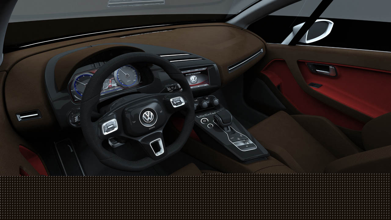 Interiorul lui Volkswagen Tex by Giugiaro are o nota foarte sportiva