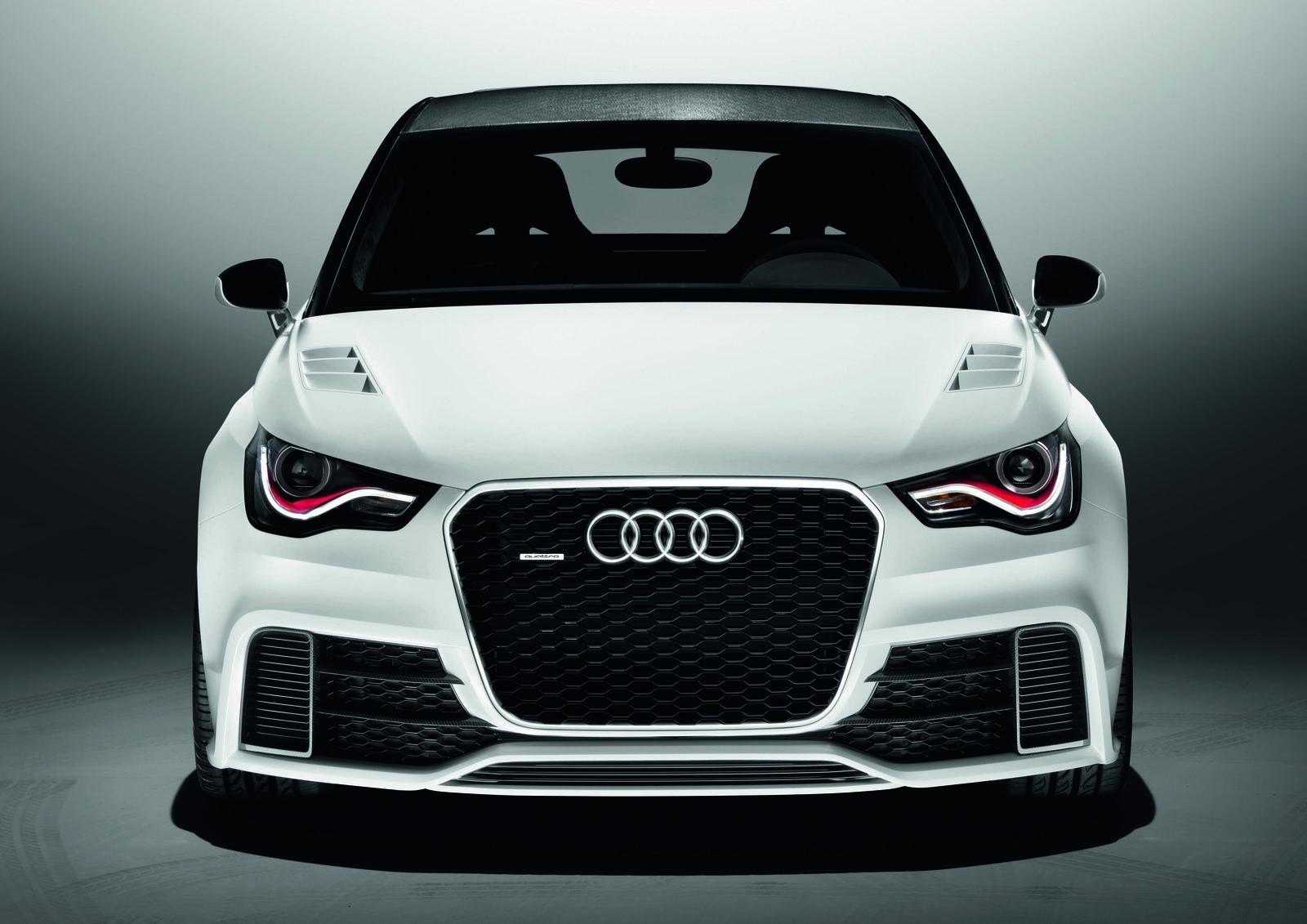 Audi A1 Clubsport quattro are o parte frontala foarte agresiva, cu fante uriase